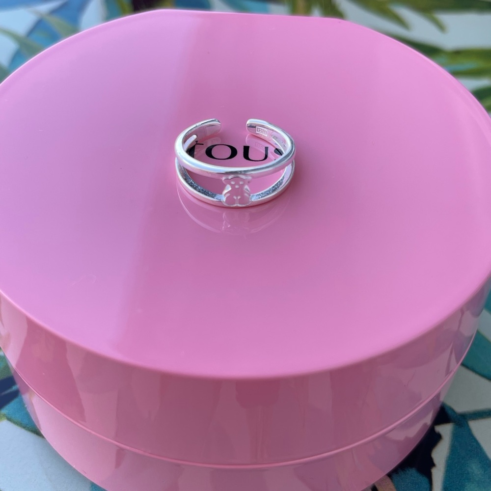 Size 7 Silver Vermeil Bear motif